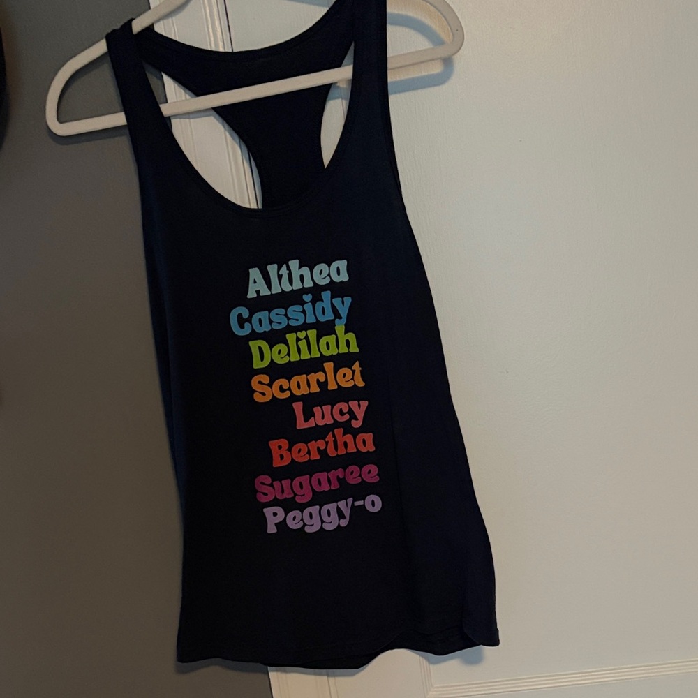 Navy Blue Racerback Tank with Grateful Dead song names